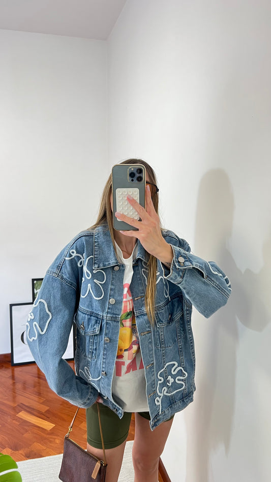 Denim Flower Jacket