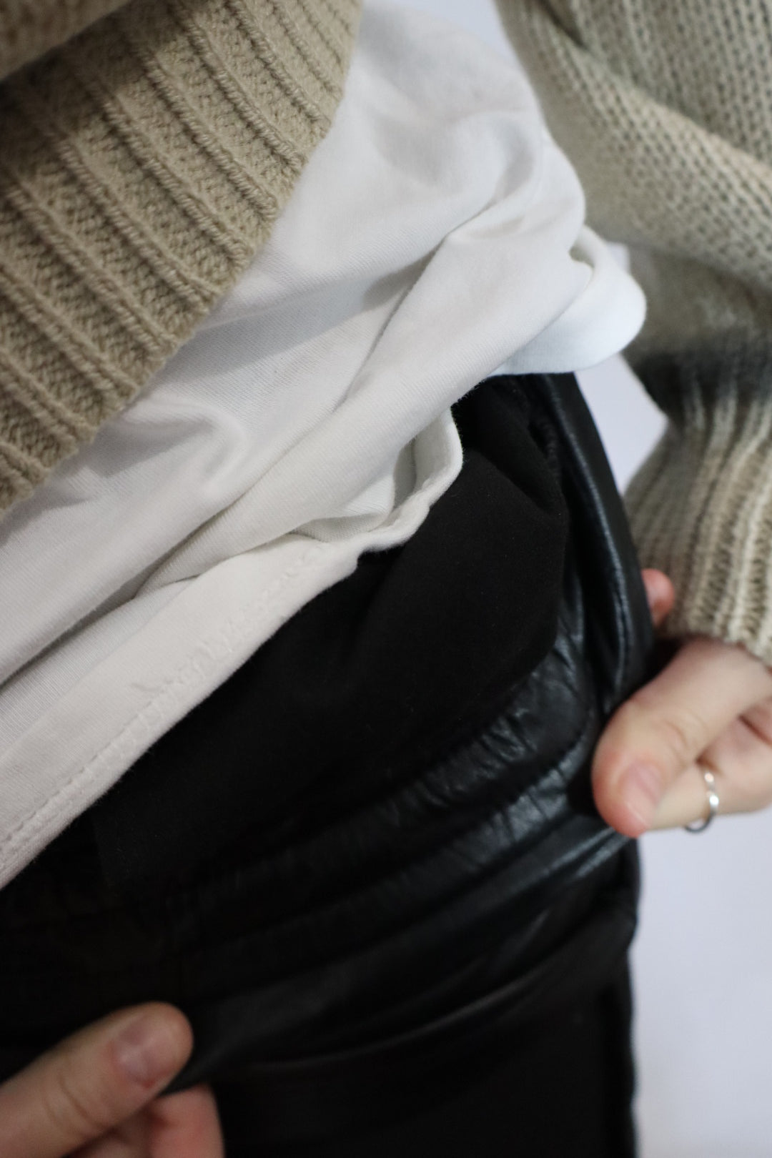 Wide Leg Ecopelle Felpato