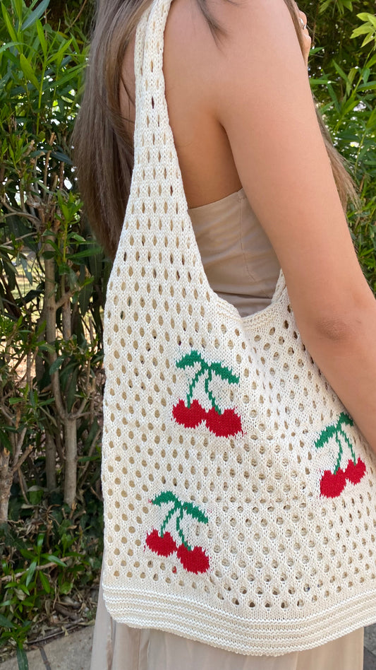 Cherry Crochet Bag