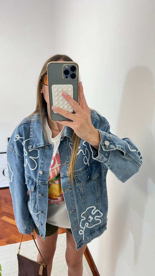 Denim Flower Jacket